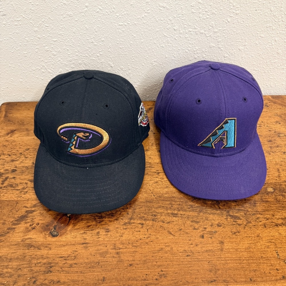 Arizona Diamondbacks Hat Cap Lot Fitted Mens 7 1/8 Baseball World Series New Era